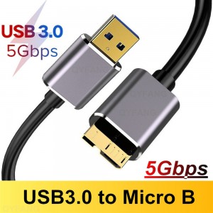 硬盘外接数据线 USB Micro B 数据线 HDD 数据线 Micro 数据线 SSD Sata 数据线 适用于三星硬盘 Micro B USB3.0 数据线